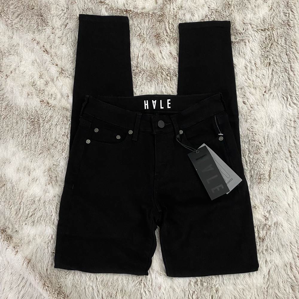 HALE Women Skinny Jeans | Black Skinny Jeans Size 24 | HALE Mid Rise Skinny Jean